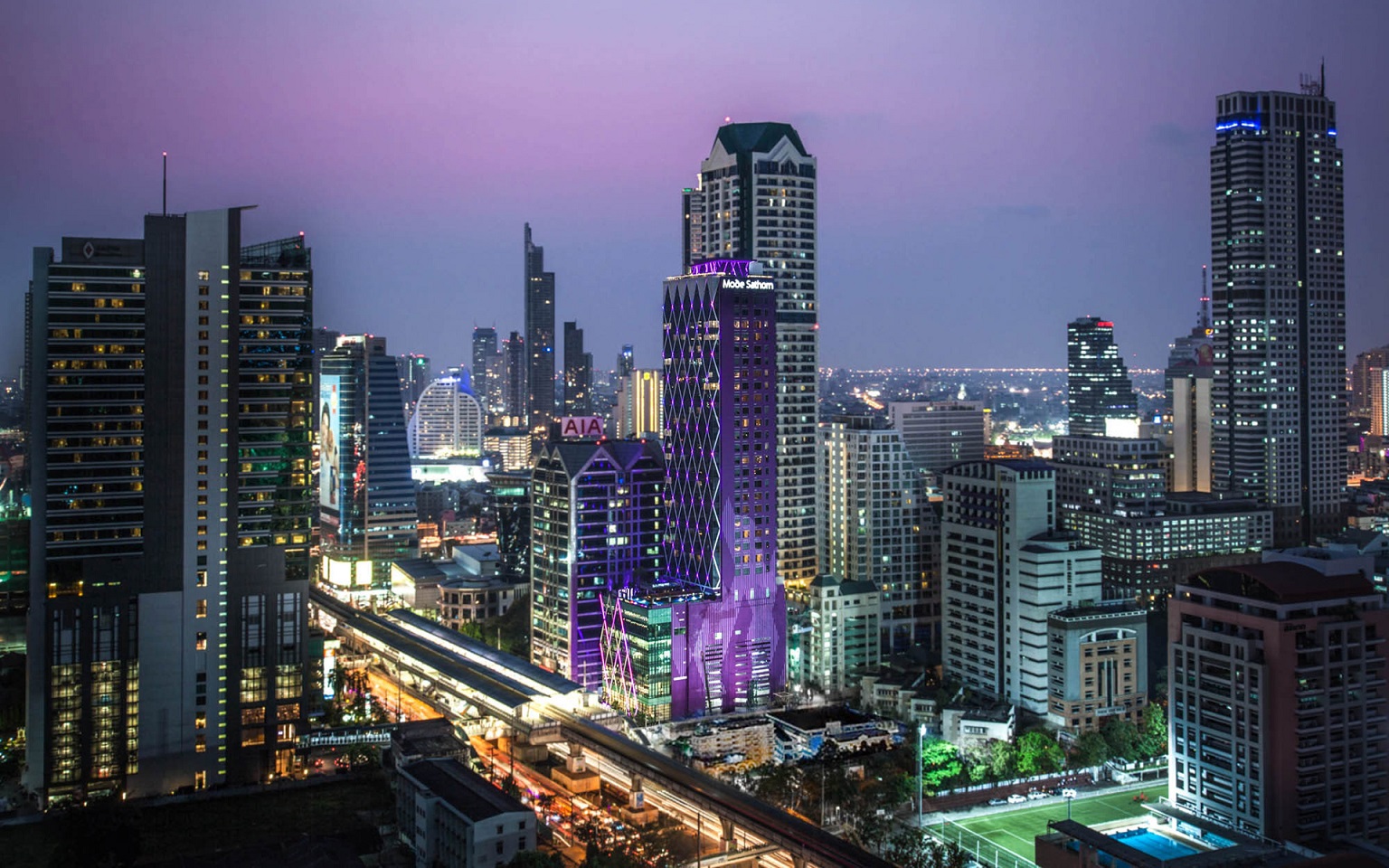 Sathorn Bangkok. Night View.