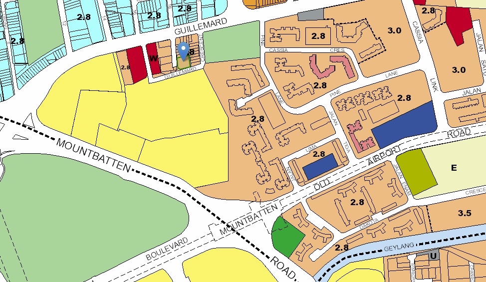 URA Master Plan of the area around Arena Residences