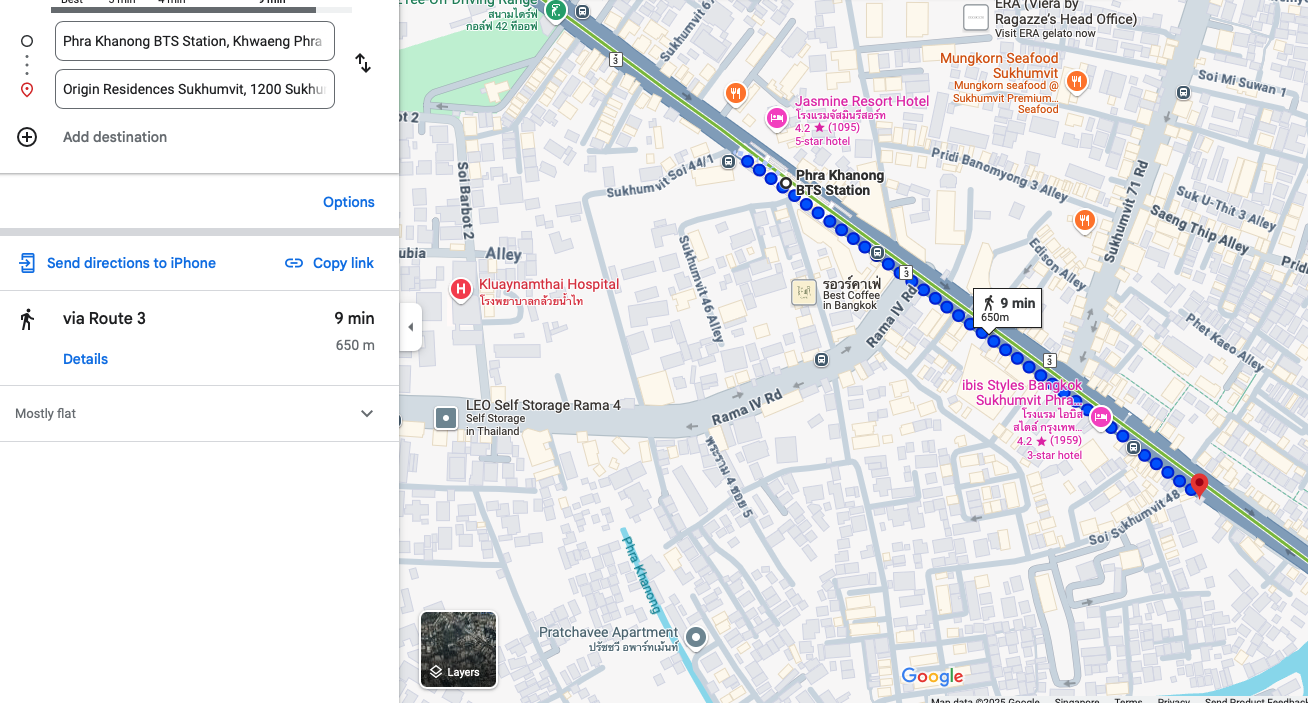 Walk from Phra Khanong BTS Station to Origin Residences Sukhumvit